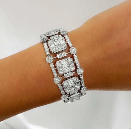 baguette and round diamond fashion bracelet