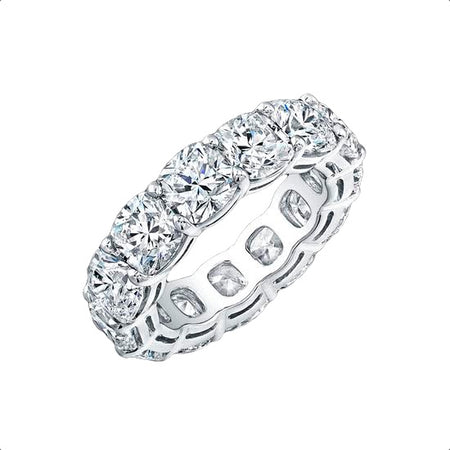 7.75 carat cushion cut diamond eternity ring band platinum