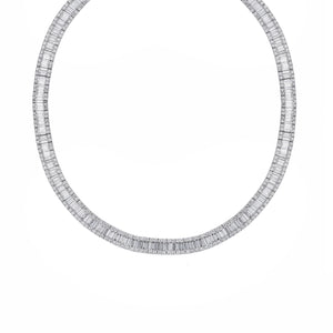Rothschild baguette and round diamond necklace.