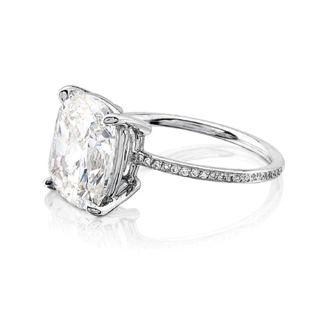 Bella pave diamond engagement ring cushion cut