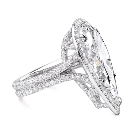 Blayre pave diamond band halo setting engagement ring