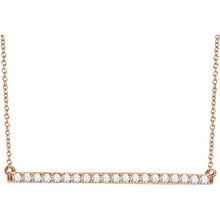 Load image into Gallery viewer, diamond pave bar necklace rose gold
