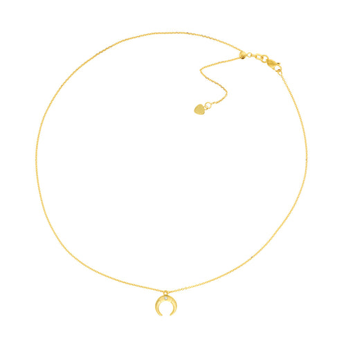 diamond bezel set 14k gold drop horn choker necklace