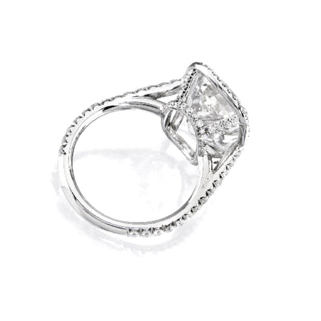 Ivana pave diamond band halo cathedral setting engagement ring