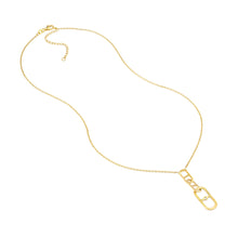Load image into Gallery viewer, yellow gold radiant link chain pendant necklace with diamond
