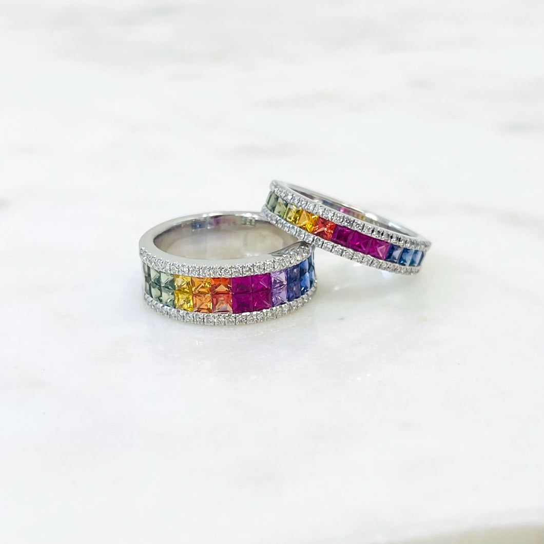 Sapphire Rainbow Ring