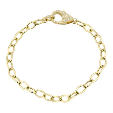Charm Bracelet with Diamond Clasp