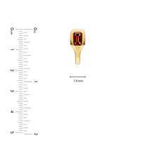 Load image into Gallery viewer, Garnet Bezel Emerald Earrings
