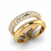 Load image into Gallery viewer, Gold and Pavé Dome Ring
