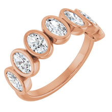 Load image into Gallery viewer, Oval Bezel Set Wedding Band
