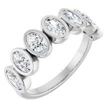 Load image into Gallery viewer, Oval Bezel Set Wedding Band
