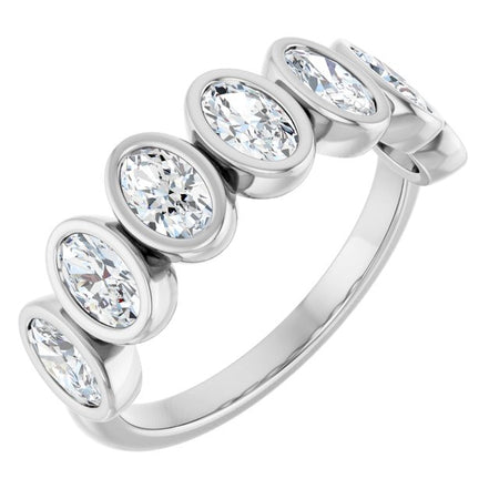 Oval Bezel Set Wedding Band