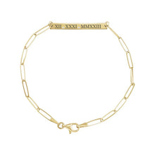 Load image into Gallery viewer, Engraved Roman Numeral Bracelet

