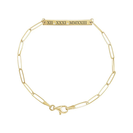 Engraved Roman Numeral Bracelet