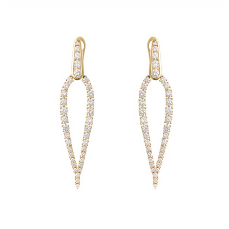 Diamond Cutout Tear Drop Earrings