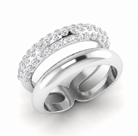 Gold and Pavé Dome Ring