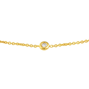 diamond bezel 14k gold bolo bracelet