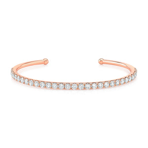 14k rose gold diamond cuff bracelet