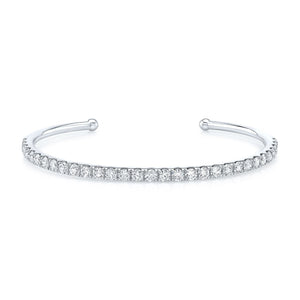 14k white gold diamond cuff bracelet