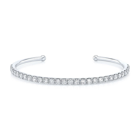 14k white gold diamond cuff bracelet