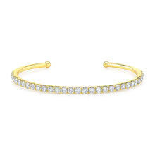 Load image into Gallery viewer, 14k yellow gold diamond cuff bracelet
