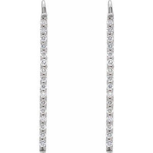 Diamond Vertical Drop Earrings