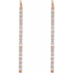 Diamond Vertical Drop Earrings