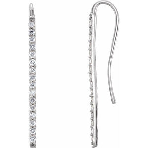 Diamond Vertical Drop Earrings
