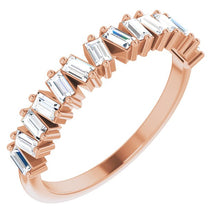 Load image into Gallery viewer, Out of Line Baguette Wedding Band
