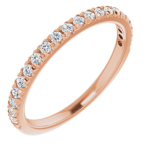 French Pavé Wedding Band in 18K Gold