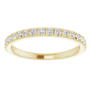 French Pavé Wedding Band in 14K Gold