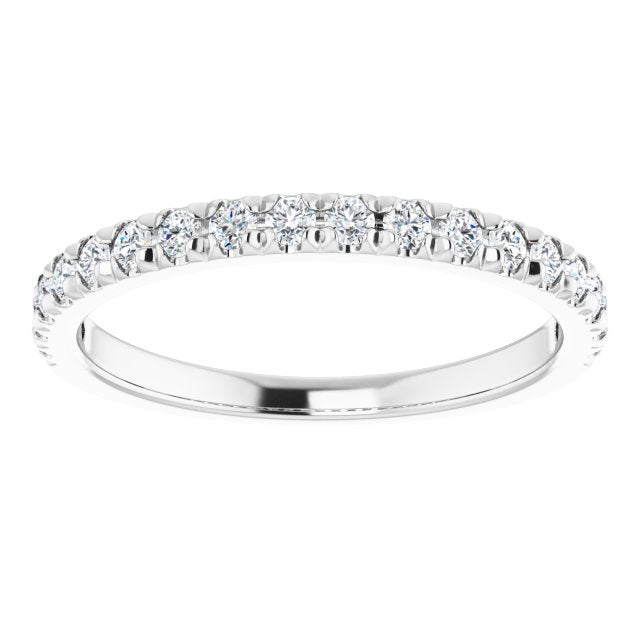 French Pavé Wedding Band in Platinum