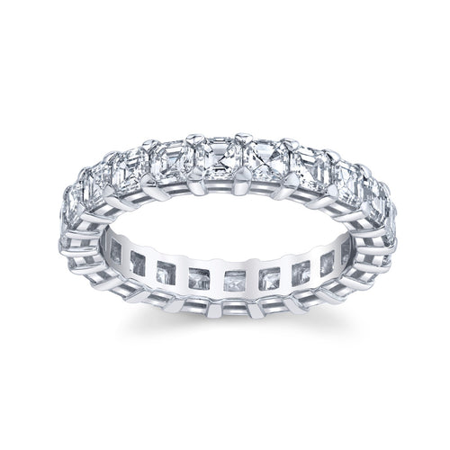 platinum3.30 carat asscher cut diamond eternity ring band platinum