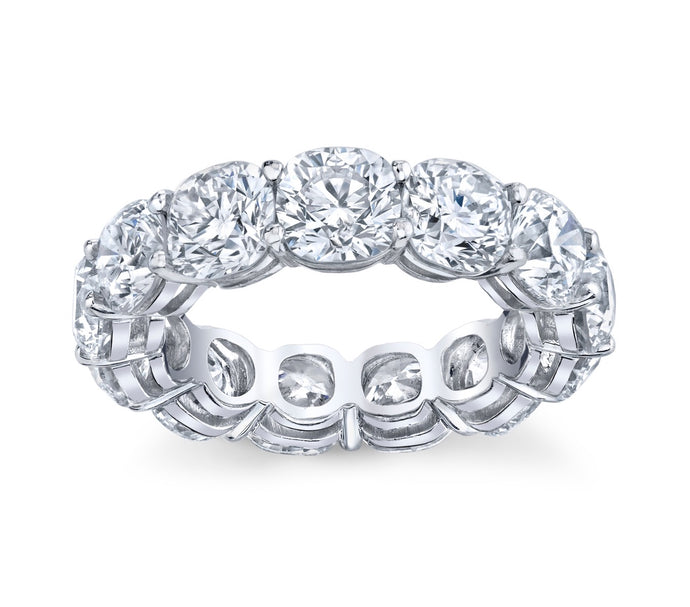 7.75 carat cushion cut diamond eternity ring band platinum