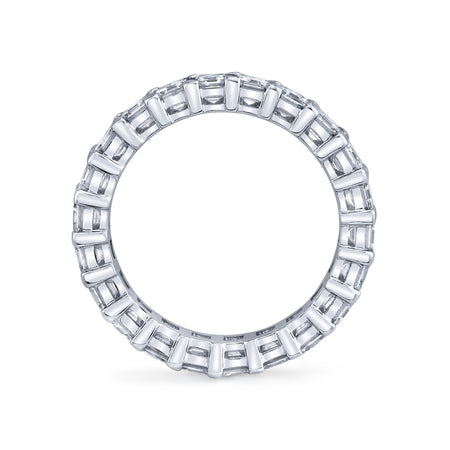 platinum 3.30 carat asscher cut diamond eternity ring band platinum