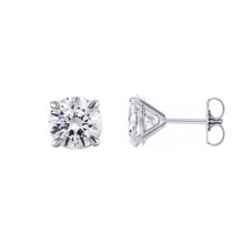 Load image into Gallery viewer, brilliant round diamond stud earrings white gold martini mounting
