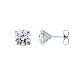 brilliant round diamond stud earrings white gold martini mounting