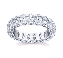 Load image into Gallery viewer, 3.70 carat oval diamond cut eternity ring band platinum
