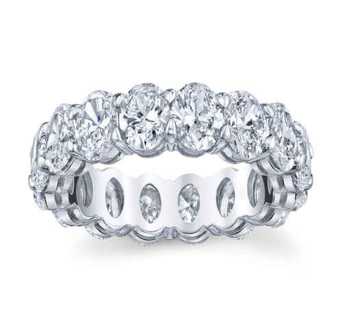 5.25 carat oval cut diamond eternity ring band platinum