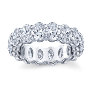 5.25 carat oval cut diamond eternity ring band platinum