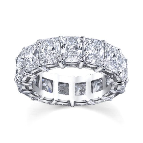 7.00 carat radiant cut diamond eternity ring band platinum
