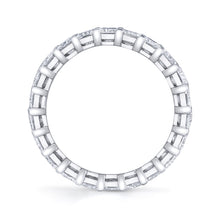 Load image into Gallery viewer, 4.10 carat radiant cut diamond eternity ring band platinum

