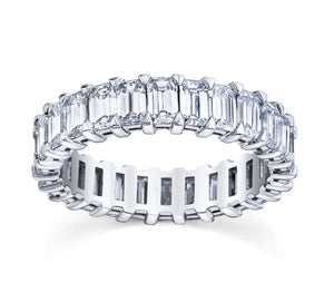 2.70 carat emerald cut diamond platinum eternity ring band