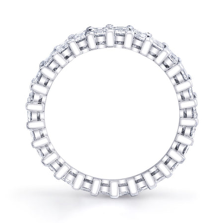 2.70 carat emerald cut diamond platinum eternity ring band