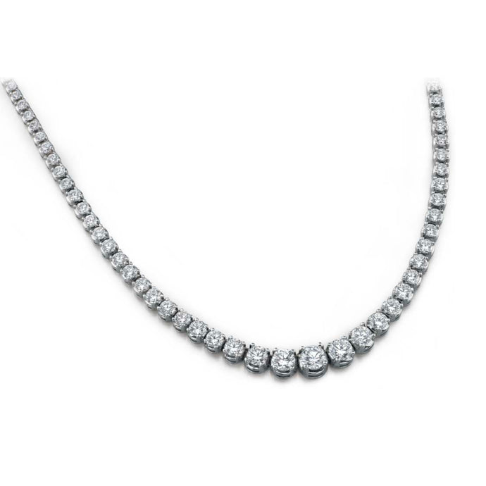 white gold graduated diamond tennis necklace