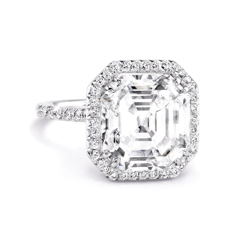 Alana custom halo pave diamond engagement ring