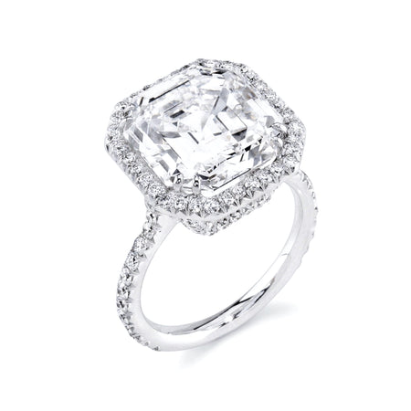 Alana custom halo pave diamond engagement ring