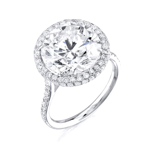 Alexandra custom pave halo diamond engagement ring