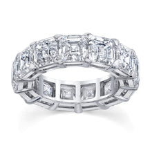 Load image into Gallery viewer, 7.20 carat asscher cut diamond eternity ring band platinum
