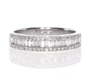 baguette and round diamond ring band